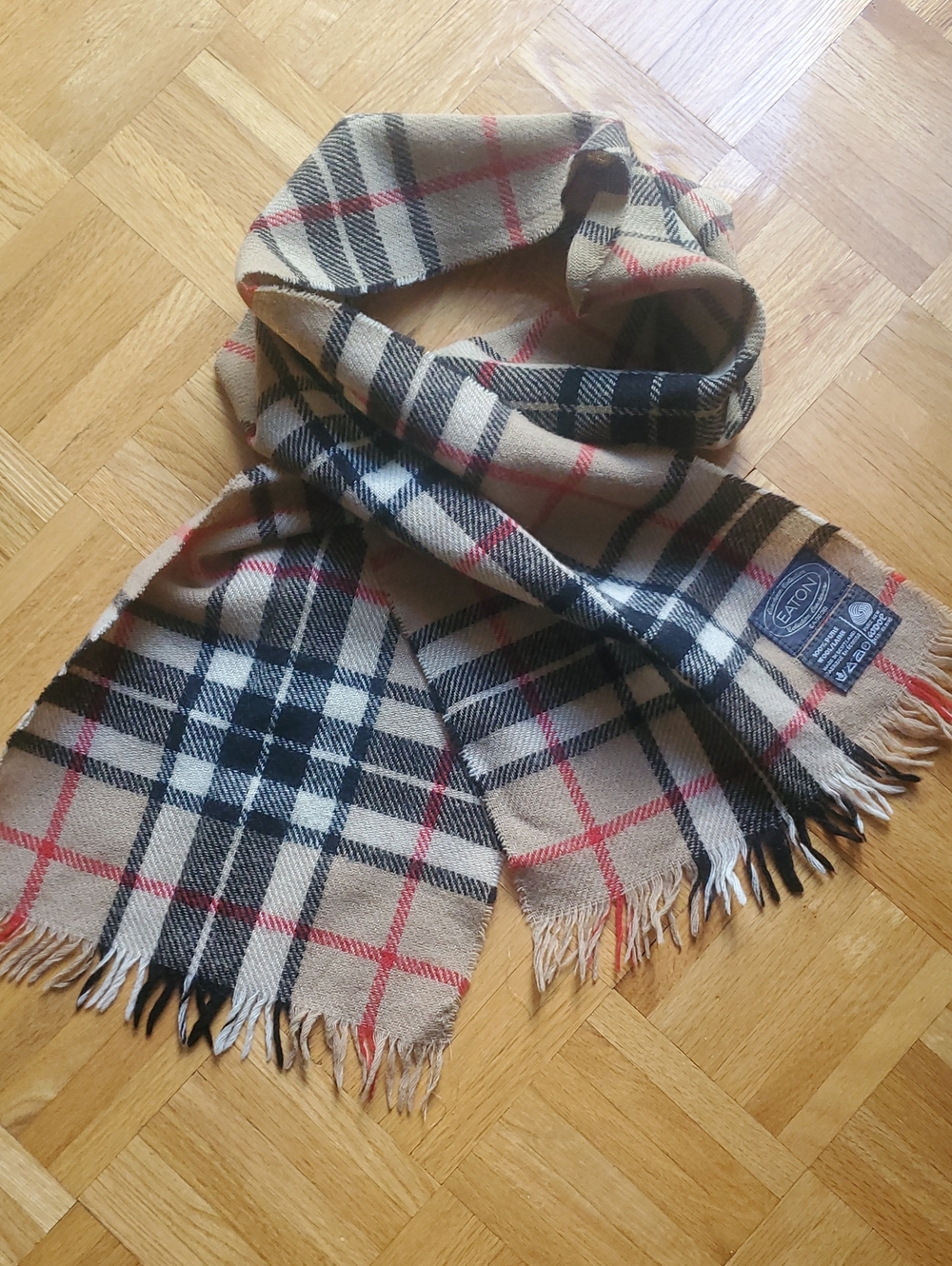 Eaton 100% Wool New Vintage Plaid Nova Check Scarf Made In Scotland
